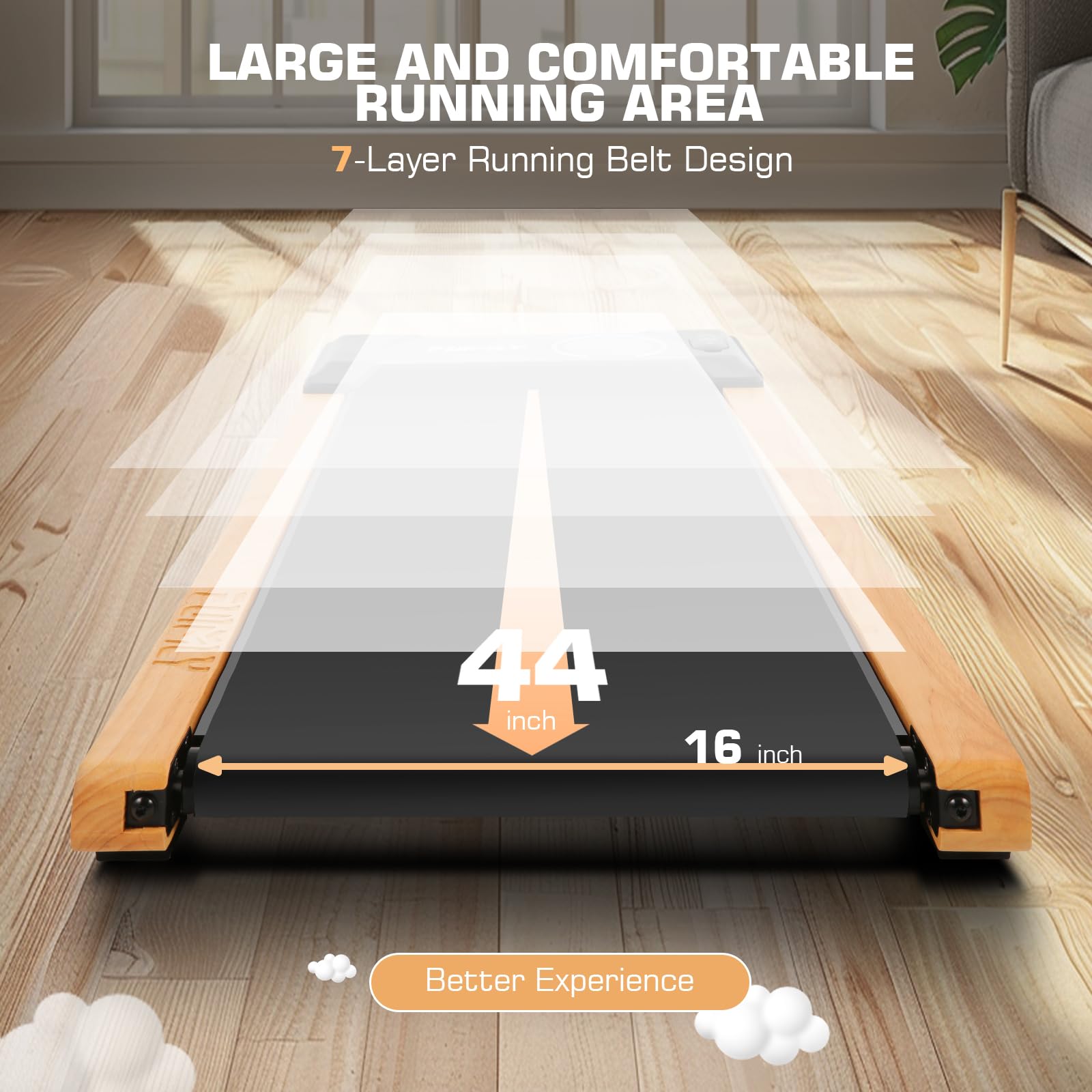 FUNMILY 2-in-1 Wooden Under-Desk Treadmill with Smart App & Incline - Family Nest