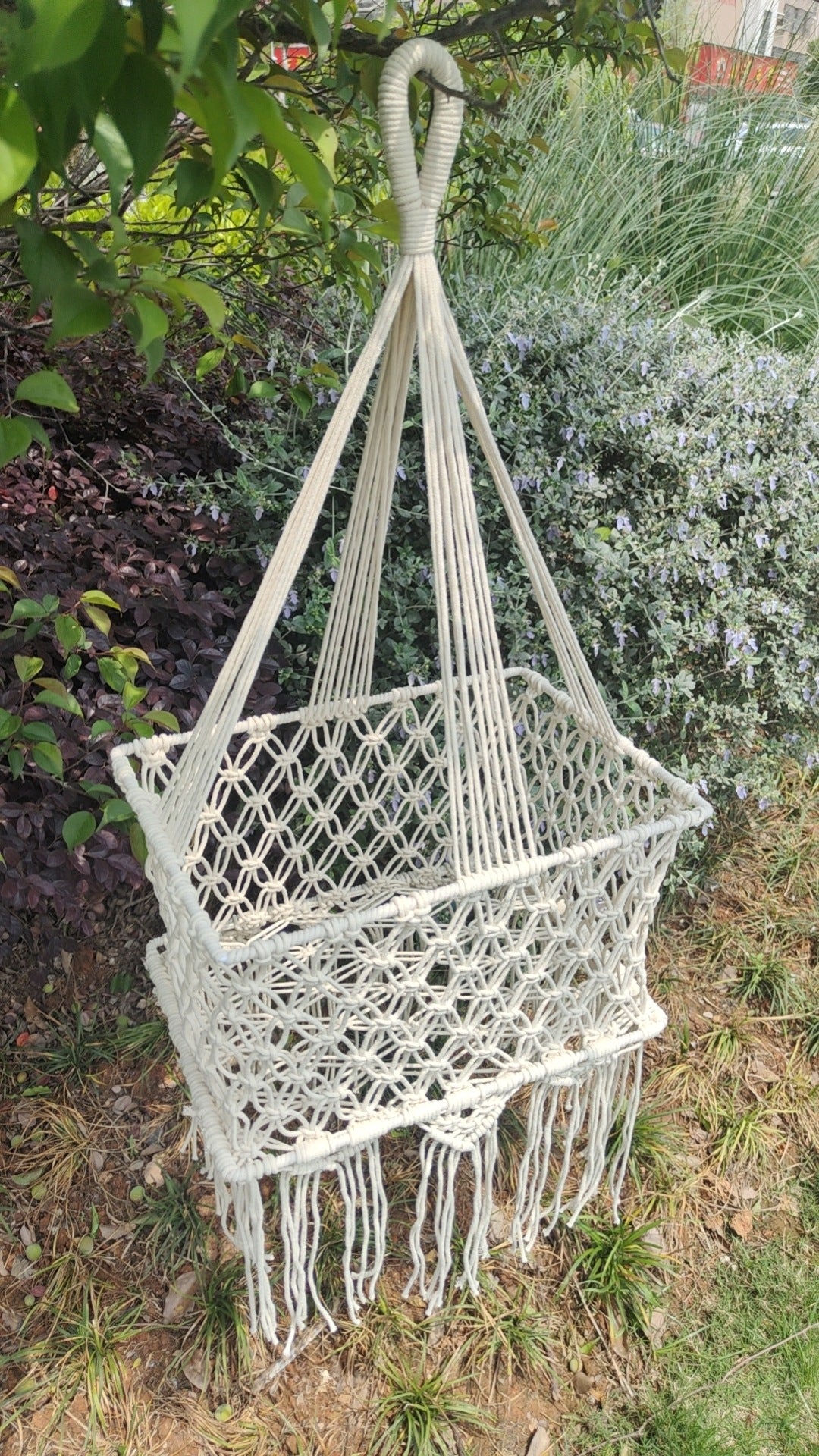 Bohemian Macrame Baby Hammock - Cozy Cotton Hanging Cradle Swing - Family Nest