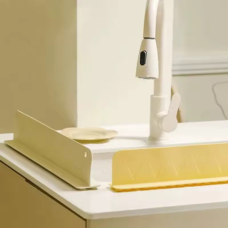Kitchen Sink Splash Guard - Silicone Water Barrier with Suction Cups