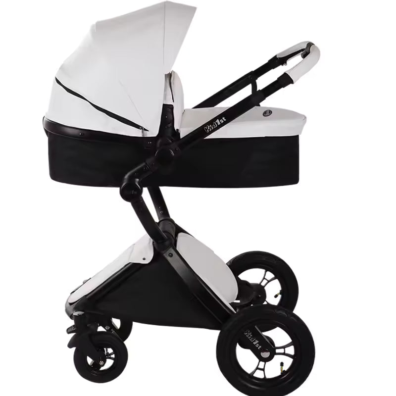 Luxury Baby Stroller Portable High Landscape Luxury Stroller Leather Stroller Travel Pram Pushchair trolley baby car carriage - Family Nest