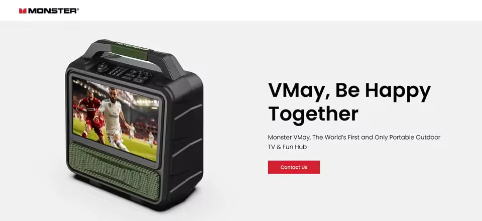 Monster Vision 2: Portable 15.6" HD TV & Bluetooth Speaker | All-in-One Outdoor Entertainment System
