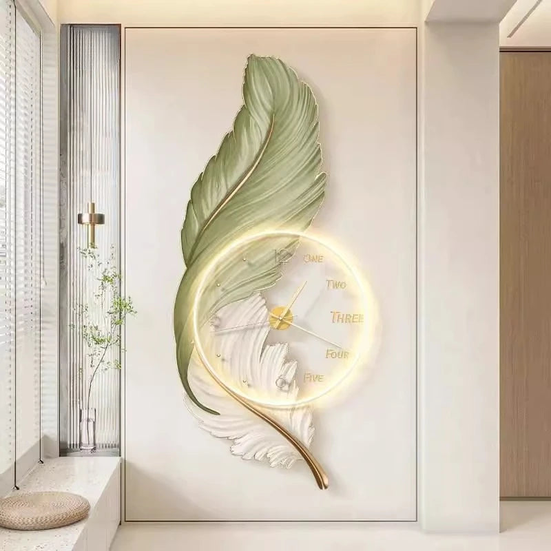 Ethereal Feather LED Wall Clock - Family Nest