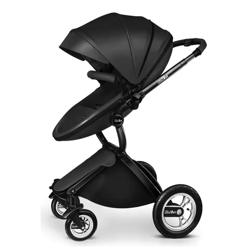 Luxury Baby Stroller Portable High Landscape Luxury Stroller Leather Stroller Travel Pram Pushchair trolley baby car carriage - Family Nest