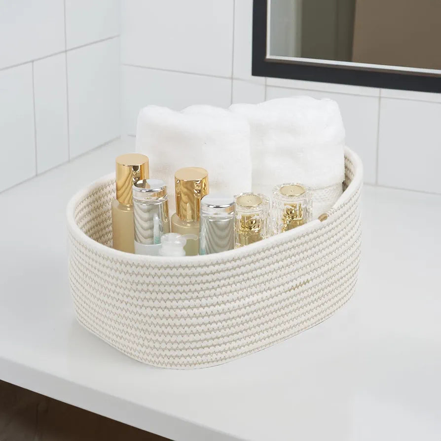 Clear Acrylic Vanity Organizer with Lid | Multi-Compartment Storage for Q-Tips, Cotton Pads & Cosmetics