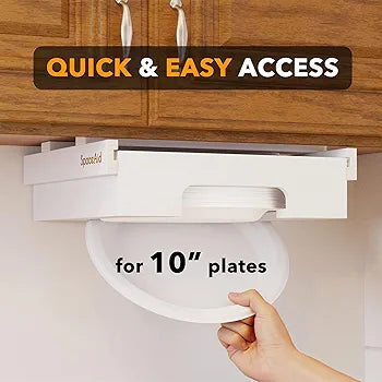 LuxeStack™ | Under-Cabinet Paper Plate Dispenser