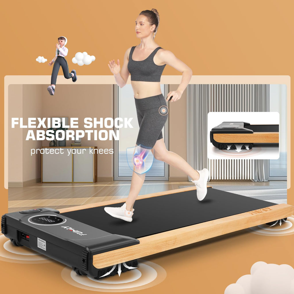 FUNMILY 2-in-1 Wooden Under-Desk Treadmill with Smart App & Incline - Family Nest 