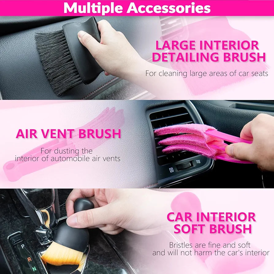 Elite Pink Detailing King: 20-Piece Full Interior & Exterior Care Kit