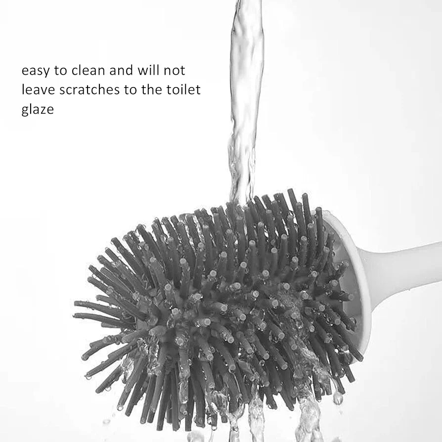 Modern Silicone Toilet Brush with Quick-Dry Holder